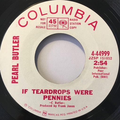 Carl & Pearl Butler - If Teardrops Were Pennies / Sundown In Nashville (7", Single, Promo) (Very Good Plus (VG+))