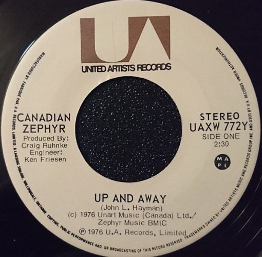 Canadian Zephyr - Up And Away / Highway To Drive (7", Single) (Very Good Plus (VG+))