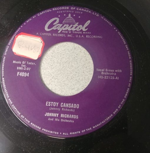 Johnny Richards And His Orchestra - Estoy Cansado / What Is There To Say (7", Single) (Very Good Plus (VG+))