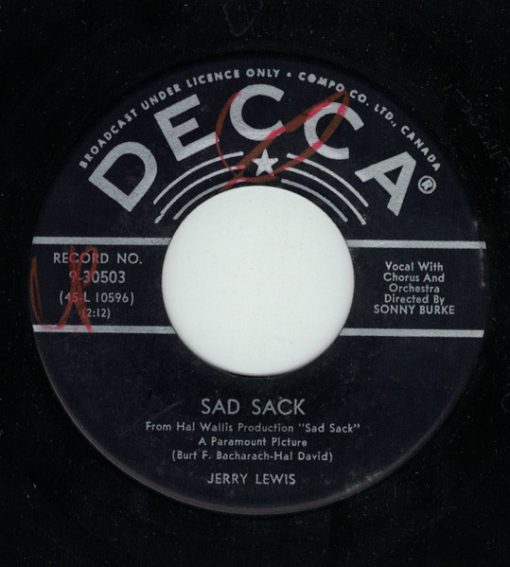 Jerry Lewis (3) - Sad Sack / The Lord Loves A Laughing Man (7", Single) (Very Good (VG))