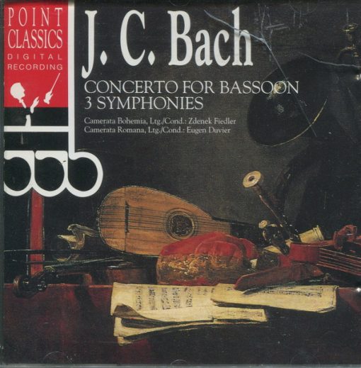 Johann Christian Bach, Camerata Bohemia Ltg./Cond.: Zdenek Fiedler, Camerata Romana Ltg./Cond.: Eugen Duvier - Concerto For Bassoon - 3 Symphonies (CD) (Near Mint (NM or M-))