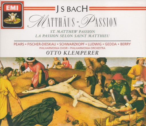 Johann Sebastian Bach - Philharmonia Orchestra, Otto Klemperer, Philharmonia Chorus, Peter Pears, Dietrich Fischer-Dieskau, Elisabeth Schwarzkopf, Christa Ludwig, Nicolai Gedda, Walter Berry - Matthäus-Passion = St. Matthew Passion = La Passion Selon Saint Matthieu (3xCD, Album, RE, RM) (Near Mint (NM or M-))