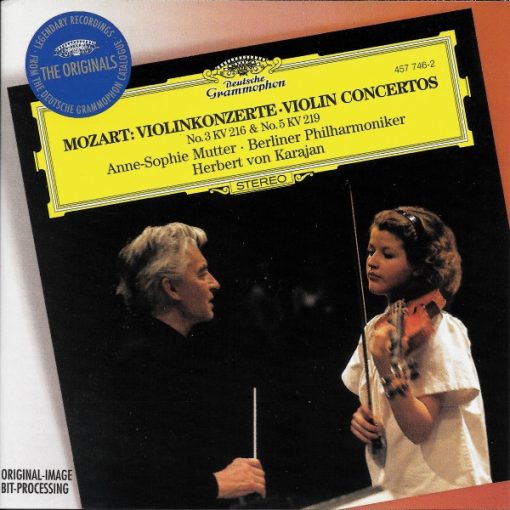 Wolfgang Amadeus Mozart - Anne-Sophie Mutter, Berliner Philharmoniker, Herbert von Karajan - Violinkonzerte • Violin Concertos • No. 3 KV 216 & No. 5 KV 219 (CD, Album, RE, RM) (Near Mint (NM or M-))