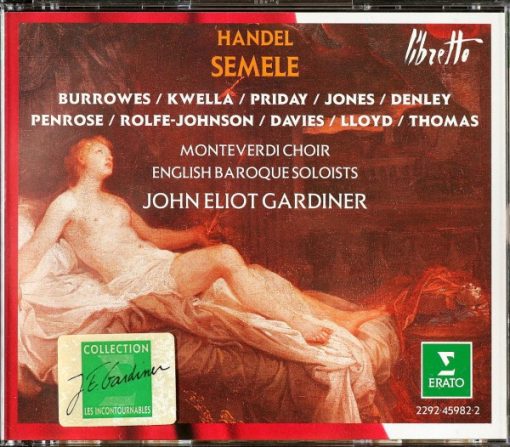 Georg Friedrich Händel - Norma Burrowes, Patrizia Kwella, Elisabeth Priday, Della Jones, Catherine Denley, Timothy Penrose, Anthony Rolfe Johnson, Maldwyn Davies, Robert Lloyd (4), David Thomas (9), The Monteverdi Choir, The English Baroque Soloists, John - Semele (2xCD, Album, RE) (Near Mint (NM or M-))