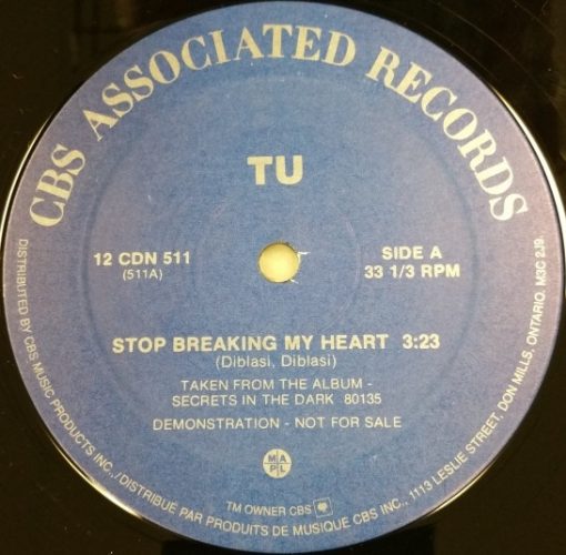 Tú - Stop Breaking My Heart (12", Single, Promo) (Mint (M))